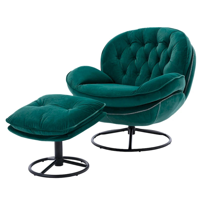 Fauteuil d'appoint avec pouf