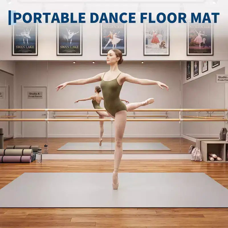 4x6 Portable PVC Dance Floor Mat, 5mm Thick Non-Slip Scratch-Resistant Dance Mat for Ballet Jazz Tap Yoga Pilates and Home Exercise