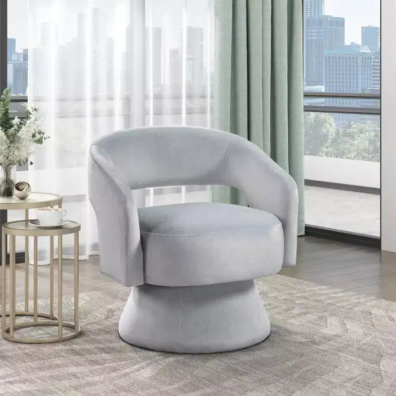 GDFStudio Hudson Modern Luxury Velvet Upholstered Swivel Accent Chair