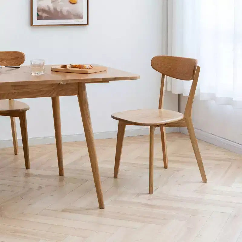 MAYEERTY Set of 4 Solid Wood Dining Chairs, Natural Wooden Chairs for Kitchen Dining Room Living Room