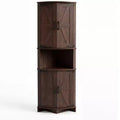 COZONY 65 Farmhouse Corner Cabinet with Doors and Adjustable Shelves, Tall Corner Pantry Storage Cabinet for Kitchen Living Room