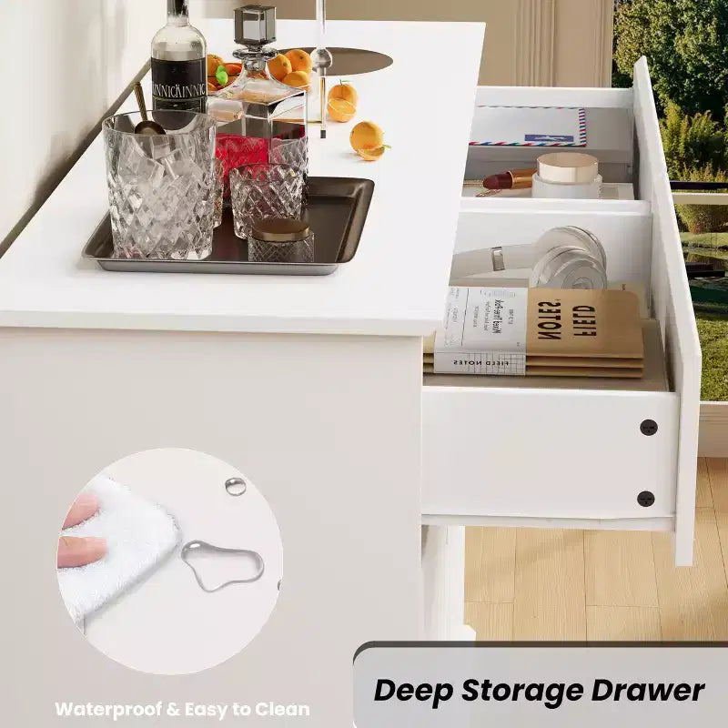 Modern Dresser for Bedroom with 8 Drawers, Wooden Storage Organizer Unit for Closet, Wide Chest of Drawers