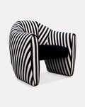 Striped Velvet Satin Sculptural Armchair