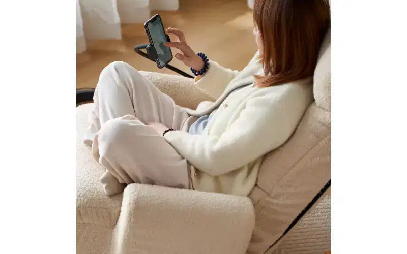 Floor Gaming Chair, Swivel Floor Lounge Chair with Armrests & Phone Holder, 5 Position Adjustable Folding Gaming Lounge Chair