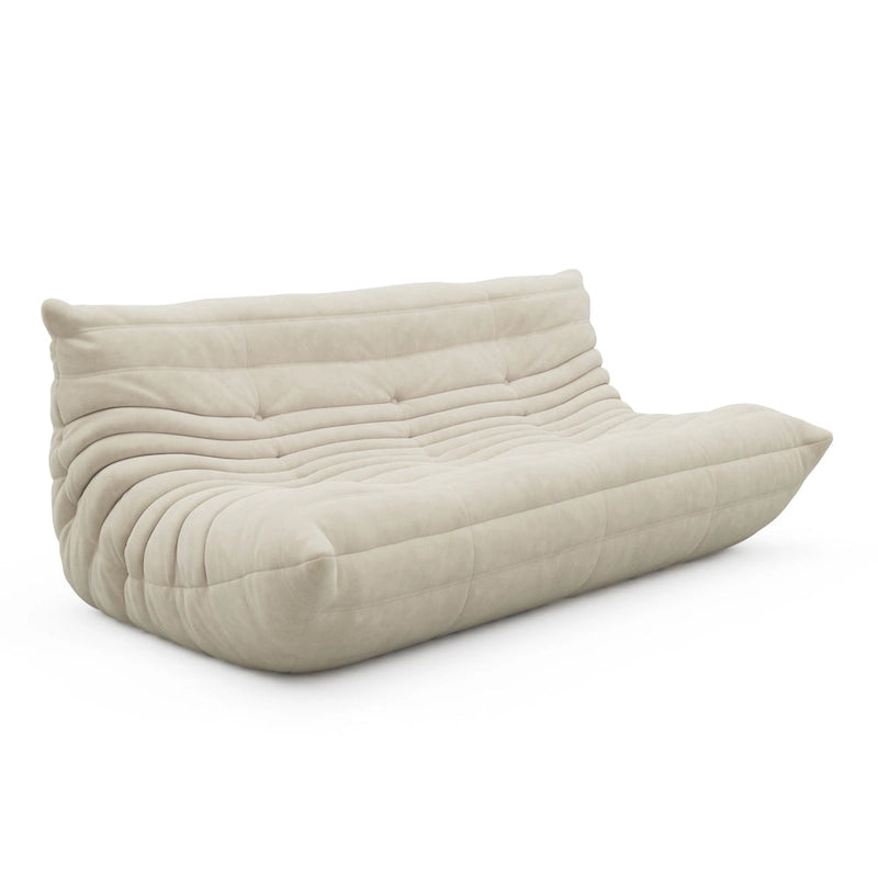 3 Seat Suede Fabric Lounge Floor Couch Lazy Sofa for Living Room