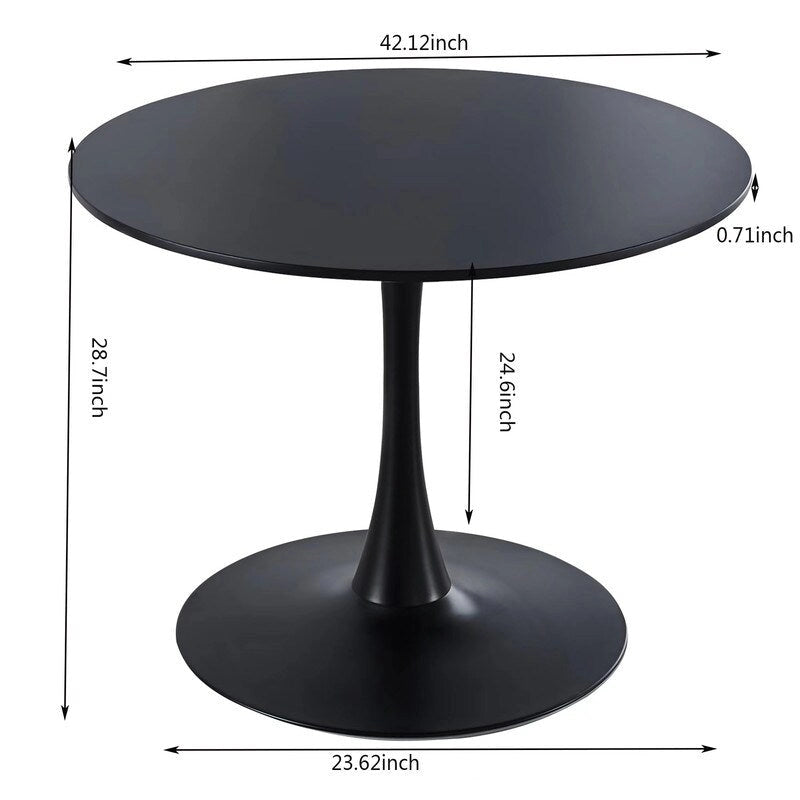 42.1 Tulip Dining Table With Round Table Top and Pedestal for 4-6 People