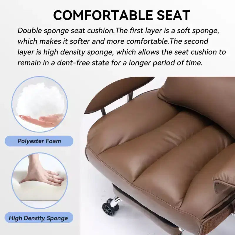 Efomao Ergonomic Desk Office Chair 400LBS, Big and Tall PU Leather Computer Chair, Executive Desk Chair with Footrest and Lumbar Support