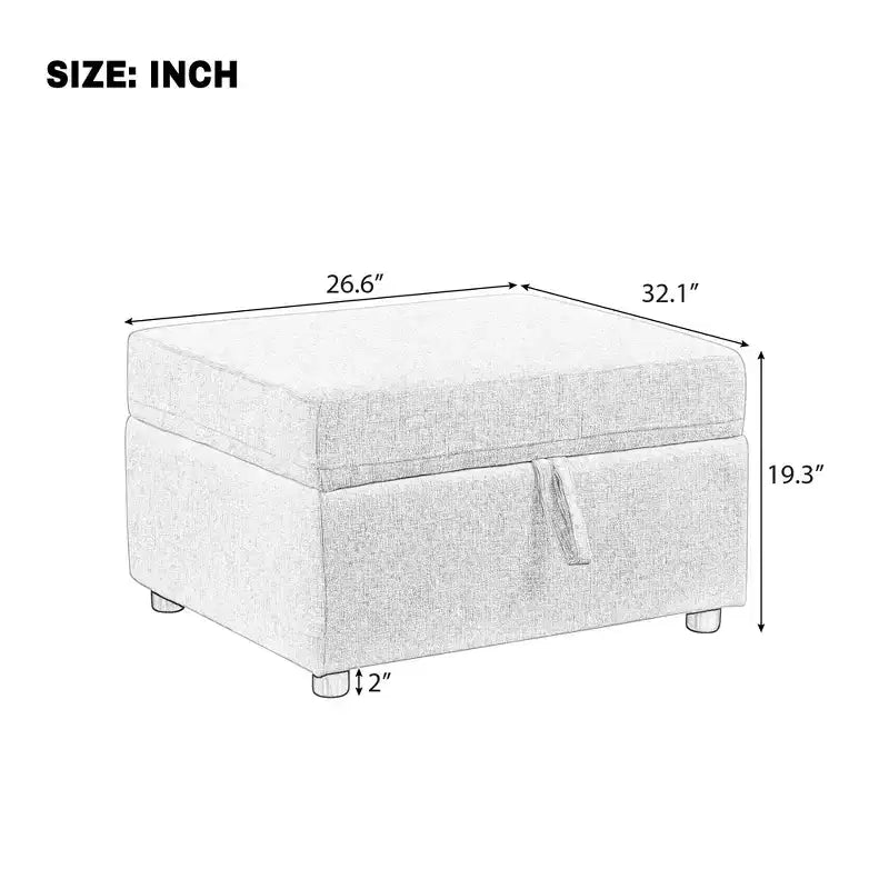 26.6 Movable Storage Ottoman