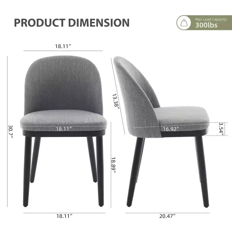 Dining Chairs Set of 4/6, Upholstered Kitchen Dining Room Chair, Linen Fabric Farmhouse Dinner Chair with Leveling Feet for Dining Room, Living Room