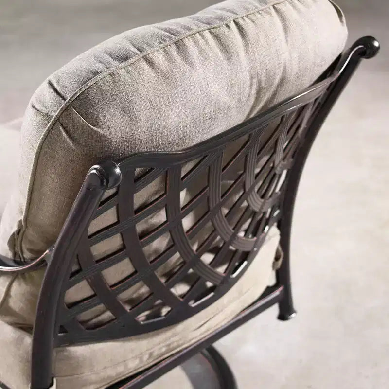 2pk Aluminum Outdoor Deep Seating Swivel Rocking Club Chairs: Weather-Resistant, UV-Protected - Oakland Living
