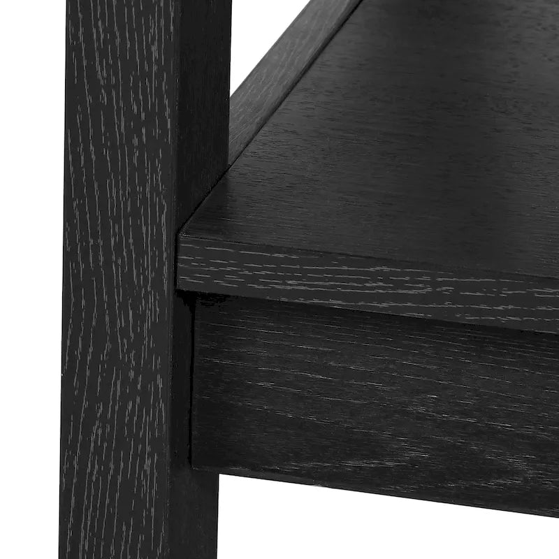 Farmhouse Wood Accent Coffee Table with Large Storage Shelf