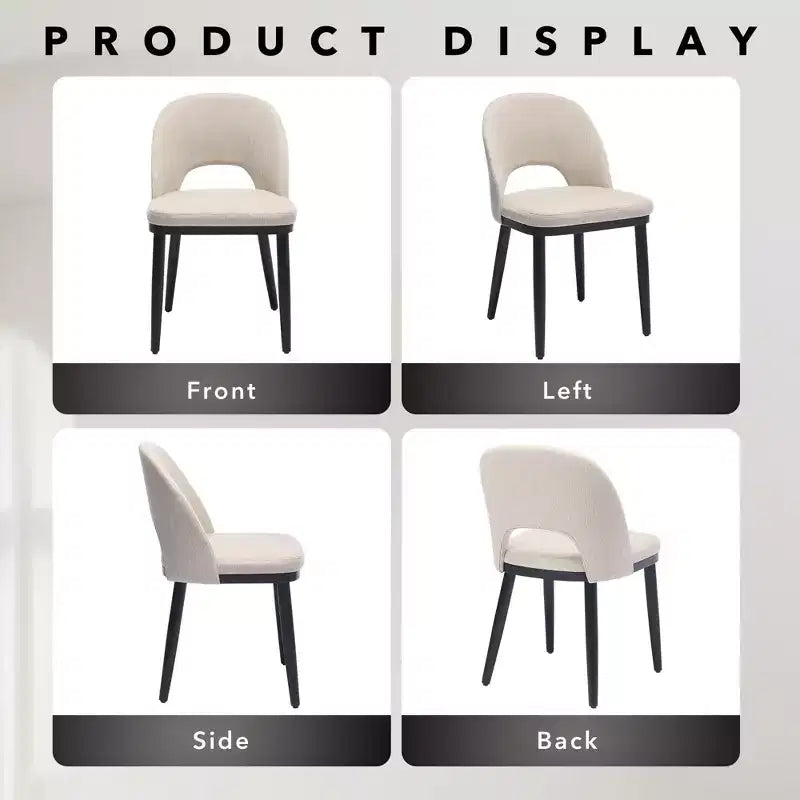 Dining Chairs Set of 4/6, Upholstered Kitchen Dining Room Chair, Linen Fabric Farmhouse Dinner Chair with Leveling Feet for Dining Room, Living Room