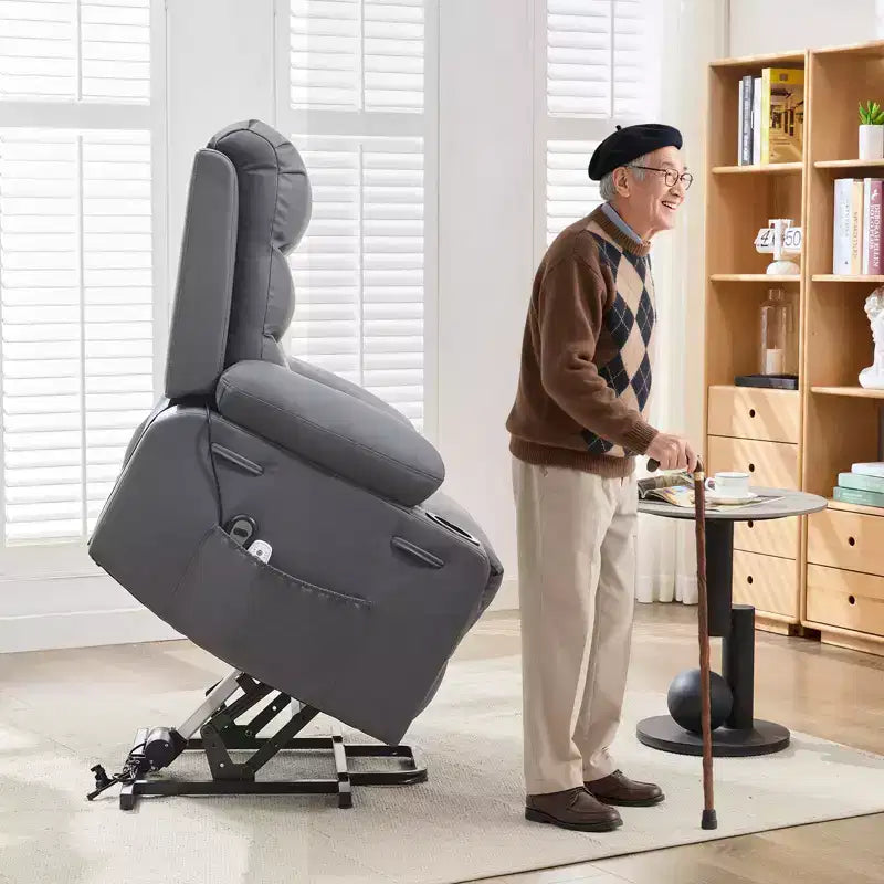 Lift Recliner Chair with Massage & Heat, Oversized Power Recliners, Home Theater Seat with 2 Cup Holders Side, Glider Reclining Single Sofa Chair