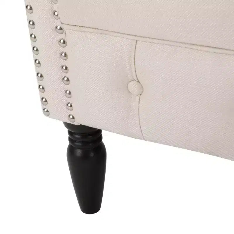 Contemporary Tufted Upholstered Club Chair with Nailhead Trim