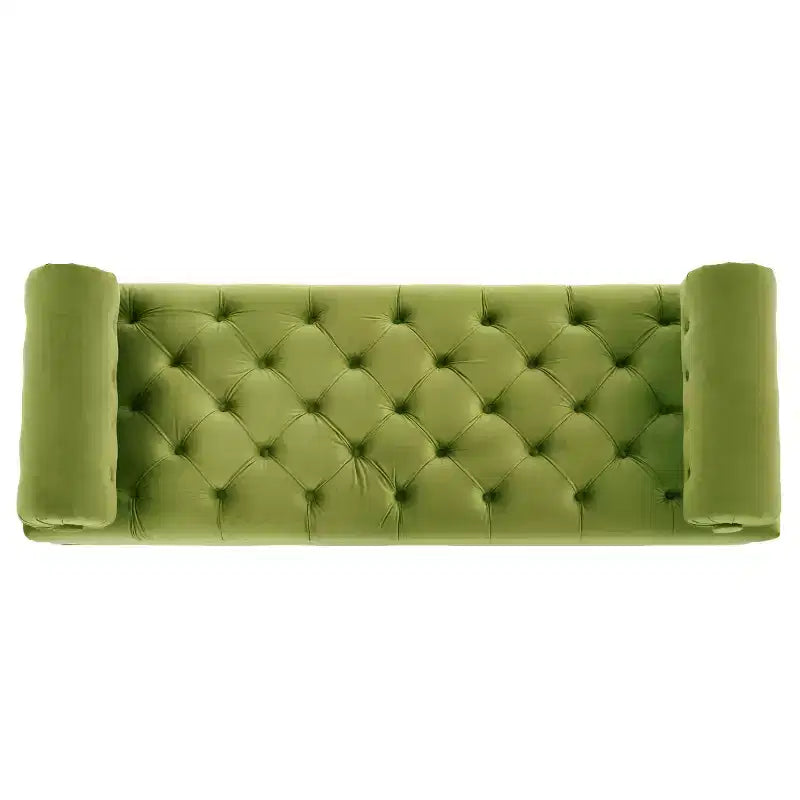 Modern End of Bed Bench for Bedroom, Velvet Upholstered Window Bench with 2 Detachable Pillows for Living Room or Entryway-Panipeachy