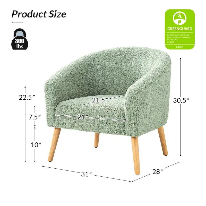 Sheila Modern 30 W Boucle Armchair with Solid Wood Legs Set of 2 by HULALA HOME