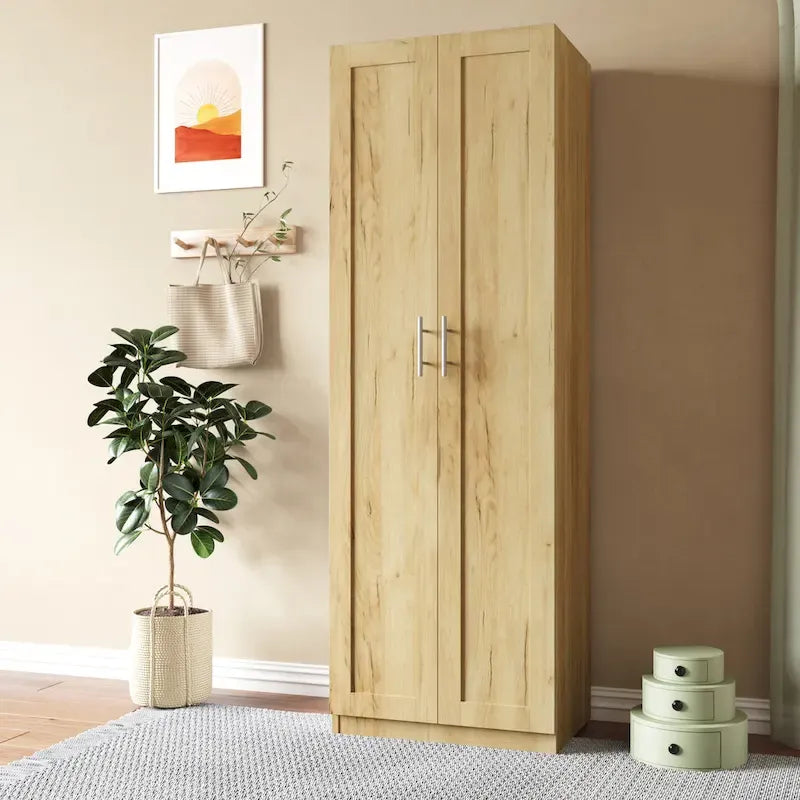 High Wardrobe/Armoires with 3 Shelves