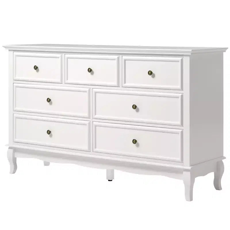 7 Drawer Dresser with Solid Wood Legs