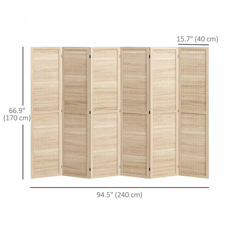 6 Panel Folding Room Divider Privacy Screen Indoor Home Decoration