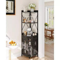 Garvee 5-Tier Corner Bar Cabinet, 71.5 Tall Liquor Cabinet with LED Lights for Home