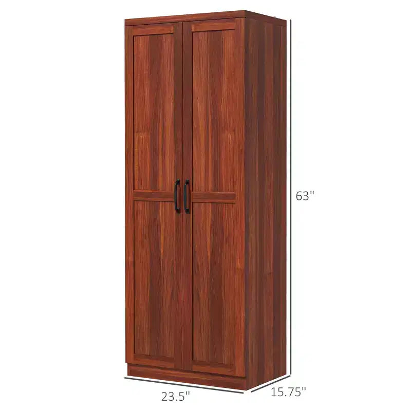 63 2-Door Kitchen Pantry, Freestanding Storage Cabinet with 5-tier Shelving and 2 Adjustable Shelves for Dining Room
