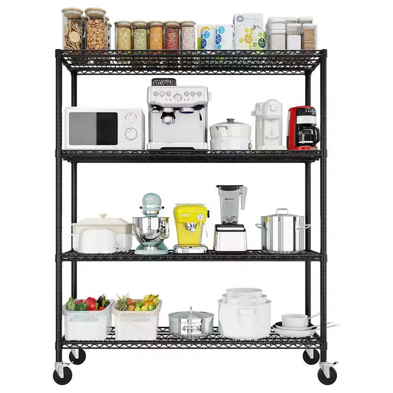 Heavy Duty Storage Metal Adjustable Shelves Wire Shelving Unit With Wheels 2500LBS NSF