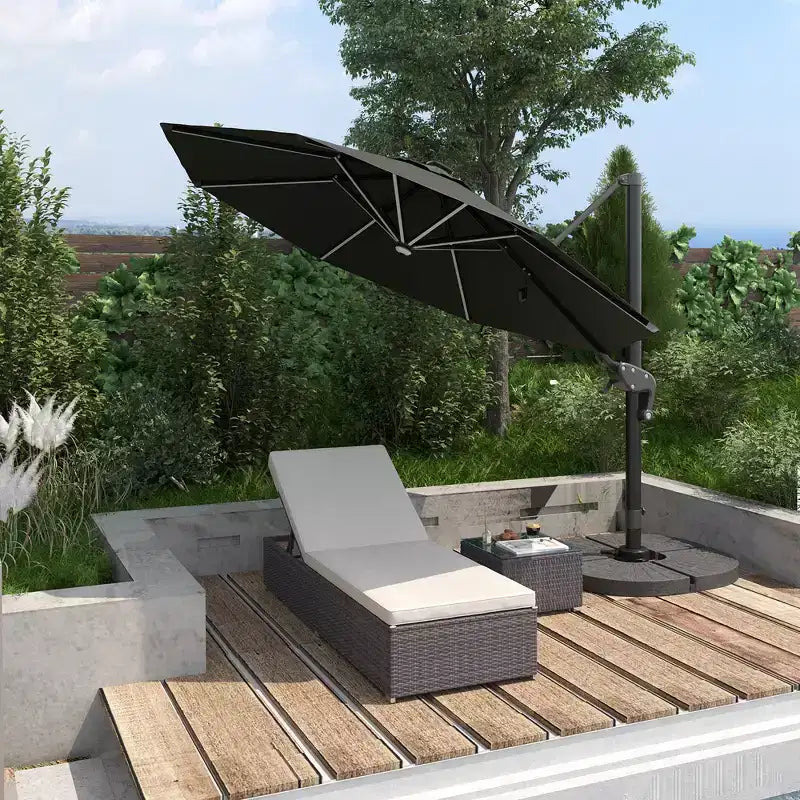 Chaise Lounge Chair Set of 2 with 5 Angle Backrest, Outdoor Coffee Table, Water Repellent Cushions, PE Rattan Wicker Poolside Chairs