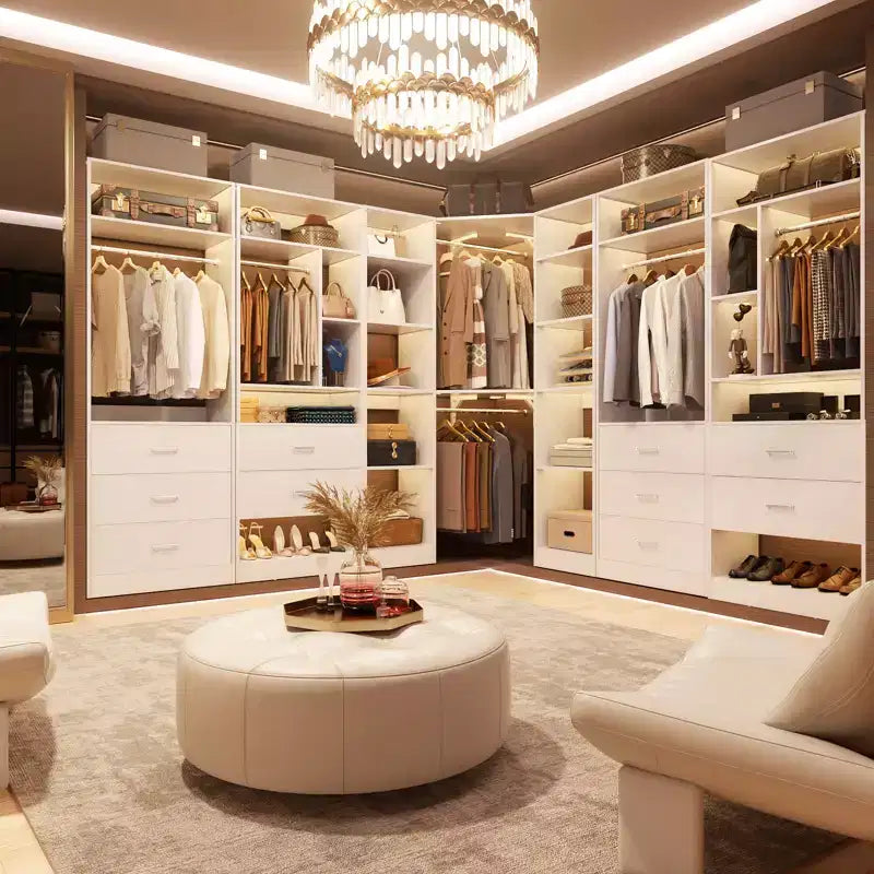 Besiost Corner Closet System with 12 Shelves