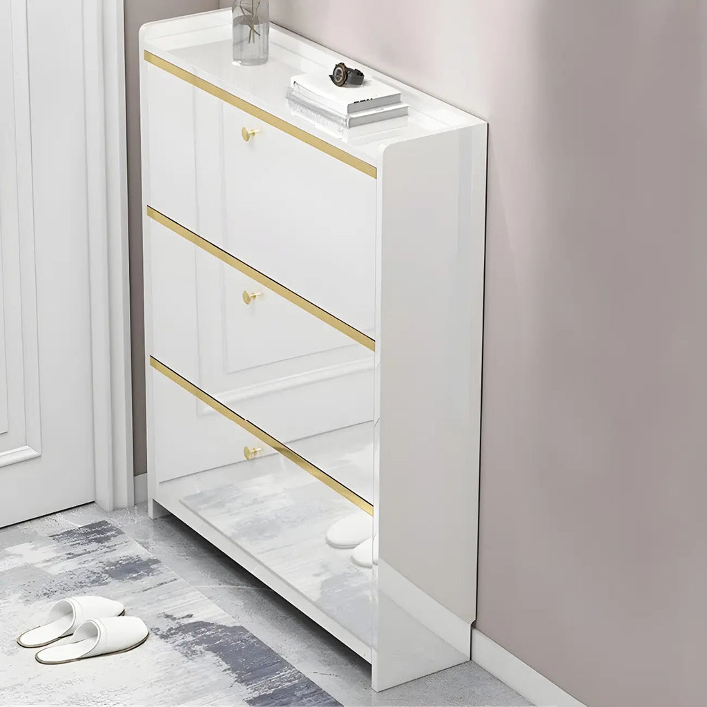 Entryway Glam Black Shoe Storage with Adjustable Shelves
