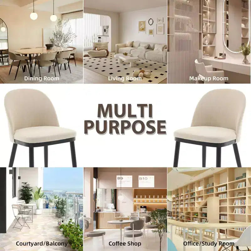 Dining Chairs Set of 4/6, Upholstered Kitchen Dining Room Chair, Linen Fabric Farmhouse Dinner Chair with Leveling Feet for Dining Room, Living Room