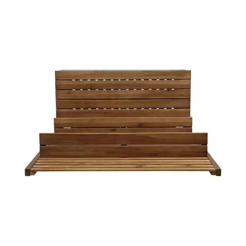 Christopher Knight Home Andrusia Outdoor Rustic Acacia Wood Storage Bench with Rack, Teak
