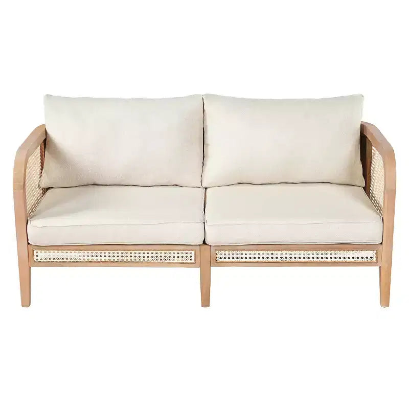 Christopher Knight Home Maciej 3 Piece Outdoor Rustic Acacia Wood and Rattan Seating Set