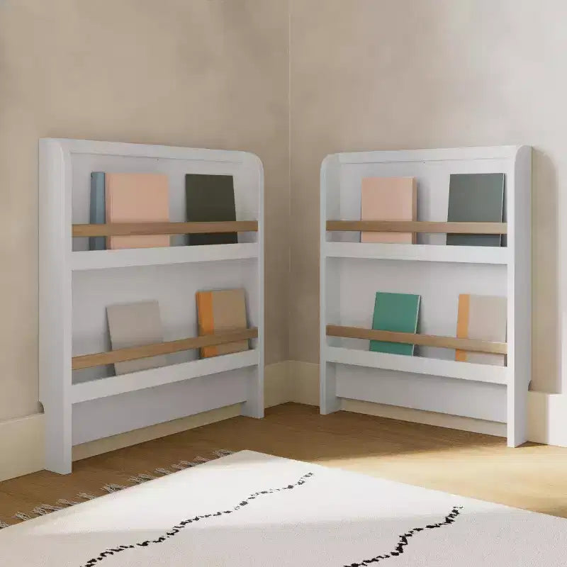 4-in-1 Convertible Crib with Drawer & Detachable Bookshelves, Adjustable Mattress Base