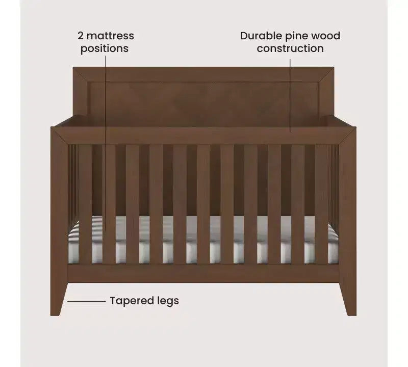 Child Craft Kieran Crib, Double Dresser and Chest Nursery Set, 3-Piece, Includes 4-in-1 Convertible Crib, Dresser and Chest