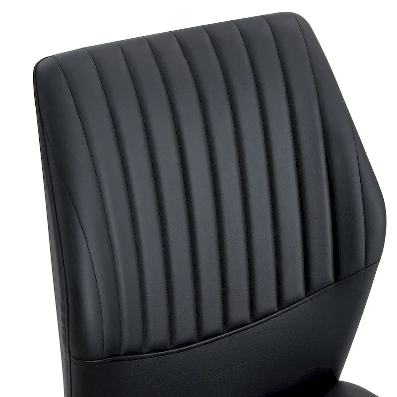 Ensemble de 6 chaises de salle à manger de luxe simples en PU haute résilience avec pieds en métal argenté, chaises d'appoint sans accoudoirs pour cuisine