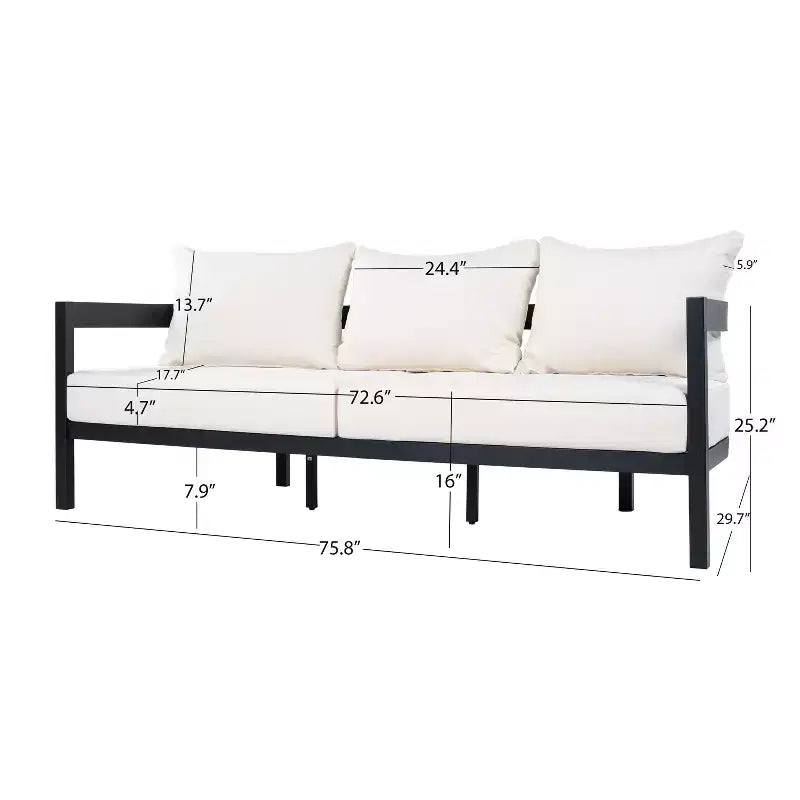 Christopher Knight Home Althea, ensemble de conversation moderne incurvé de 5 pièces en aluminium pour l'extérieur avec table basse en verre