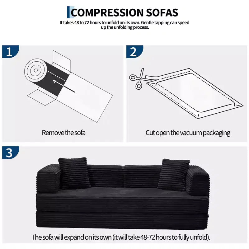 80.7 5-in-1 Convertible Sleeper Sofa Bed aï¿?Corduroy, 1200 lbs, No Assembly