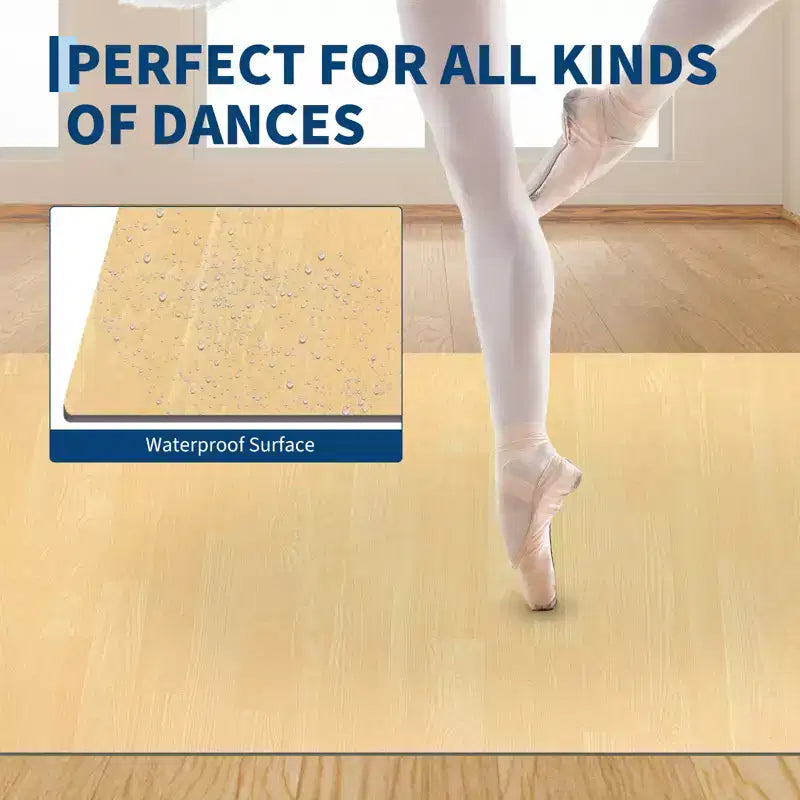 4x6 Portable PVC Dance Floor Mat, 5mm Thick Non-Slip Scratch-Resistant Dance Mat for Ballet Jazz Tap Yoga Pilates and Home Exercise