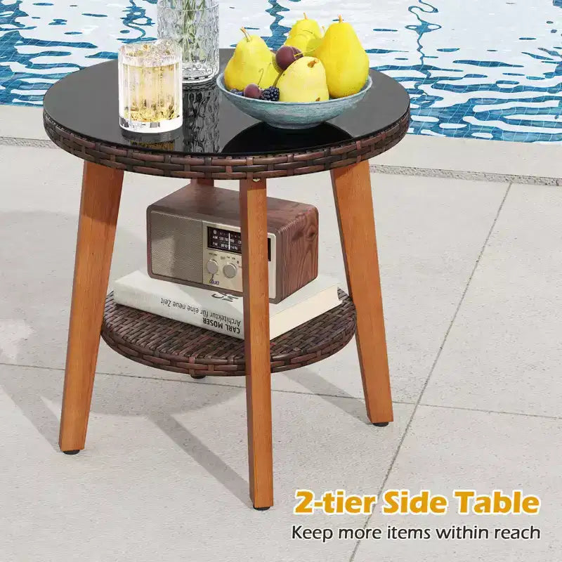 Costway 7 PCS Patio PE Wicker Furniture Set with Ottomans Cushions and Tables Chair Couch