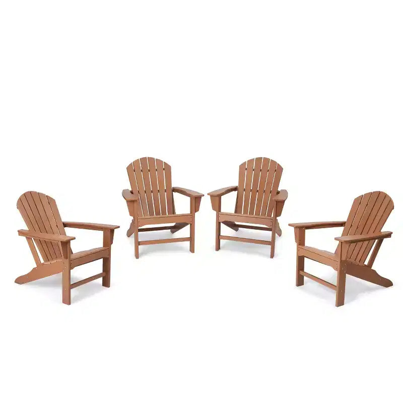 Lot de 4 chaises Adirondack en résine plastique - EDYO LIVING