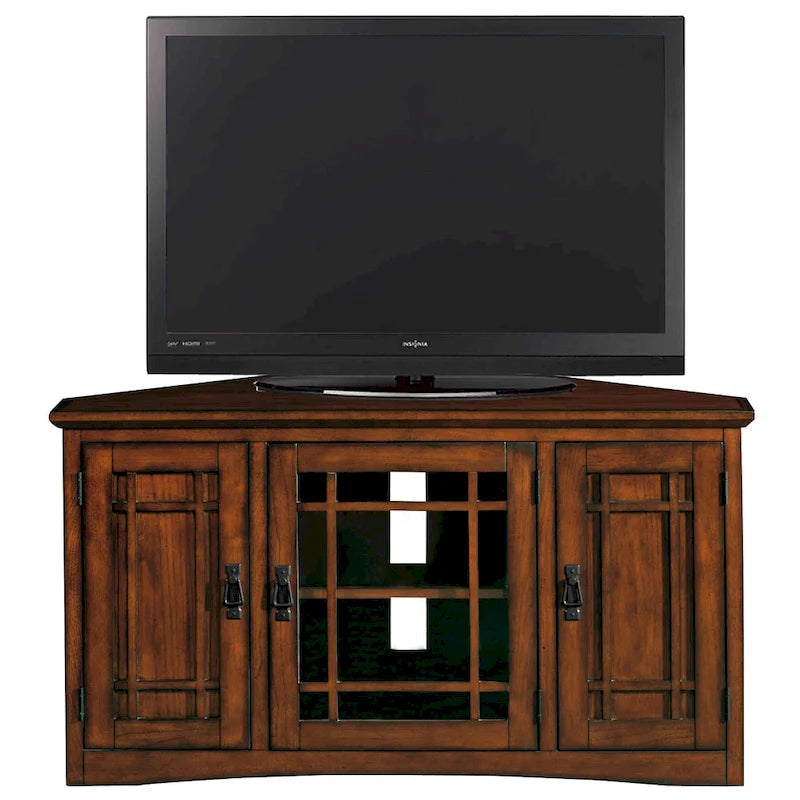 Leick Home Solid Wood Mission Corner TV Stand