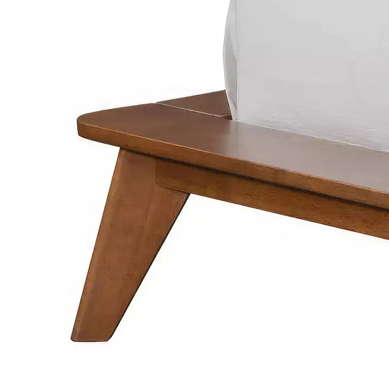 HOMES: Inside + Out 3pc Riverstone Mid-Century Wood Platform Bedroom Set with 2 Nightstands Walnut