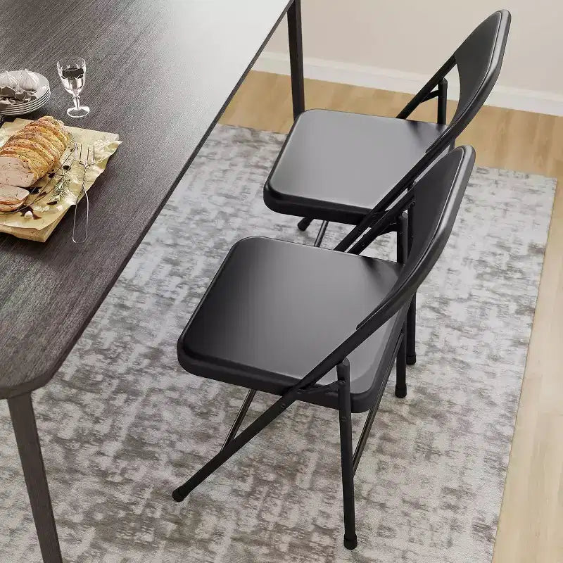 8-piece set of all-steel folding chairs with backrests, heavy-duty metal foldable dining chair set, 350 lbs capacity, suitable for indoor and outdoor