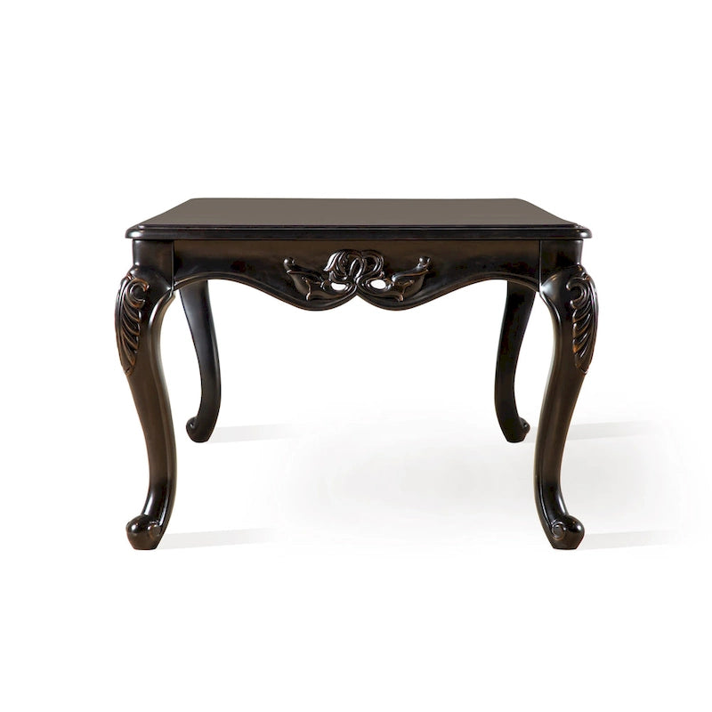 Clarissa Traditional Solid Wood Coffee Table with Carved Legs