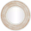 35x35 Wooden Wall Mirror with White Wash Effect Cream - Olivia & May: No Assembly, MDF Frame, Indoor Use