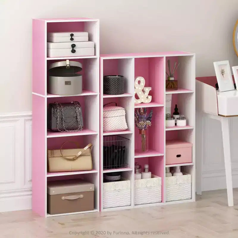 Furinno 5-Cube Reversible Bookcase Open Shelf Dispaly Rack Horizontal Vertical