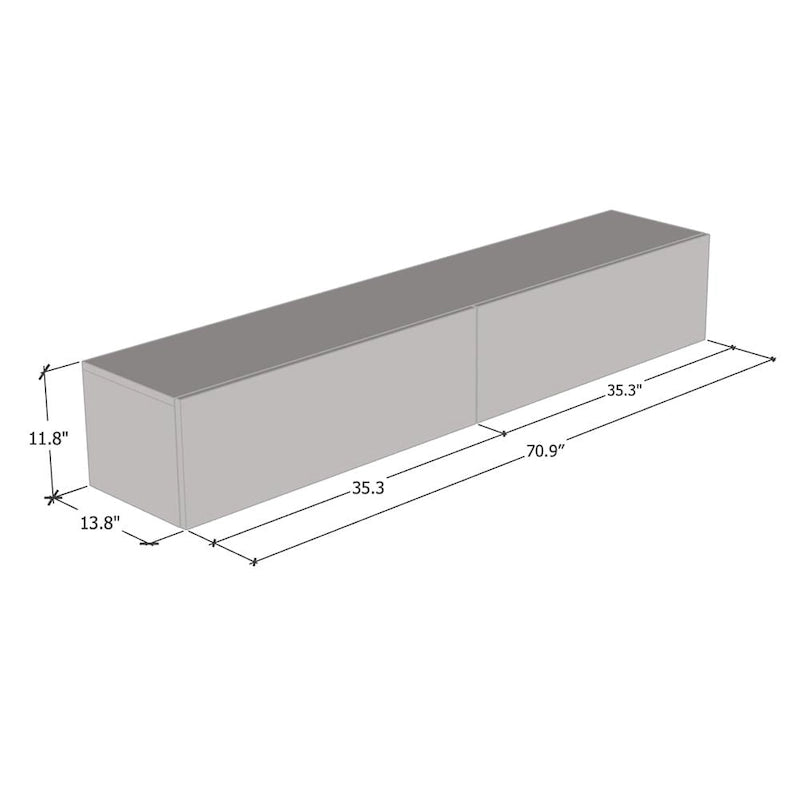 Berno 71-in. Modern Glossy Wall-mounted Floating TV Stand