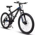 Okak 26IN Mountain Bike with Disc Brakes, 21-Speed Adult Bike with Durable Frame and Rear Dual Absorption, Bicycle for City Road Cycling