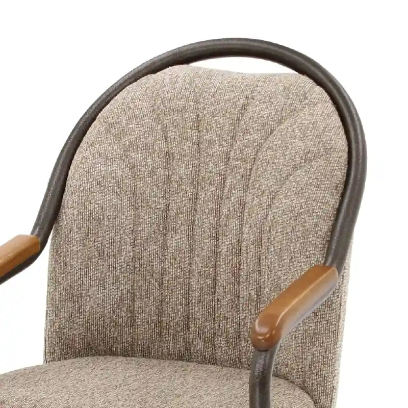 Chaises de salle à manger Chromcraft Douglas à roulettes, finition gris châtaigne (Lot de 2)