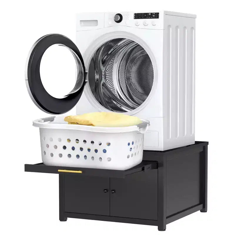 Socle robuste pour lave-linge et sèche-linge en métal, noir/blanc – Unité simple, anti-vibration
